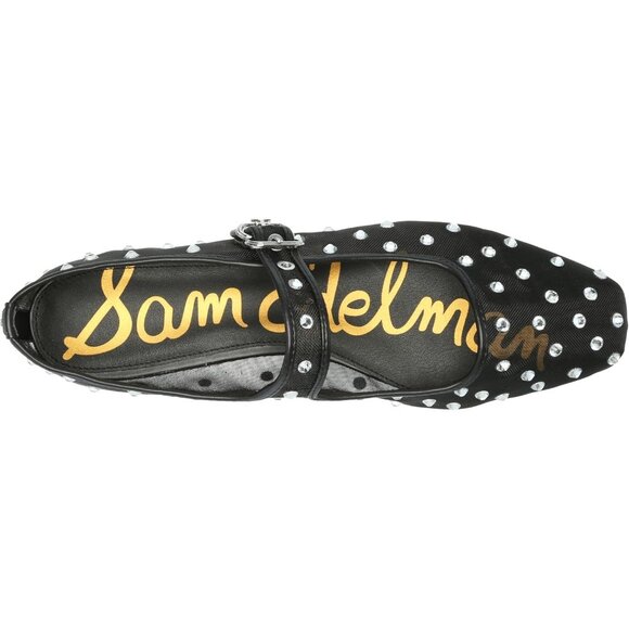 Sam Edelman Womens Black Glitz Fabric Michaela Buckle Ankle Strap Flat Shoes - Picture 5 of 7